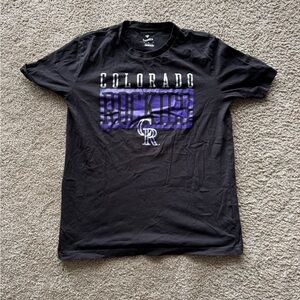 Fanatics Black and Purple Colorado Rockies Short Sleeve Tee